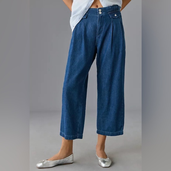 Anthropologie Denim - Anthropologie Pilcro Mid-Rise Pleated Trouser denim jean’s preppy baggy 29 EUC